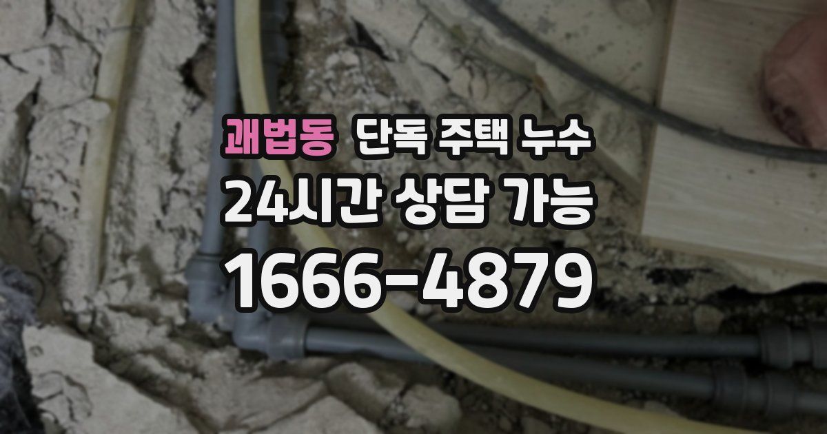 괘법동 단독 주택 누수