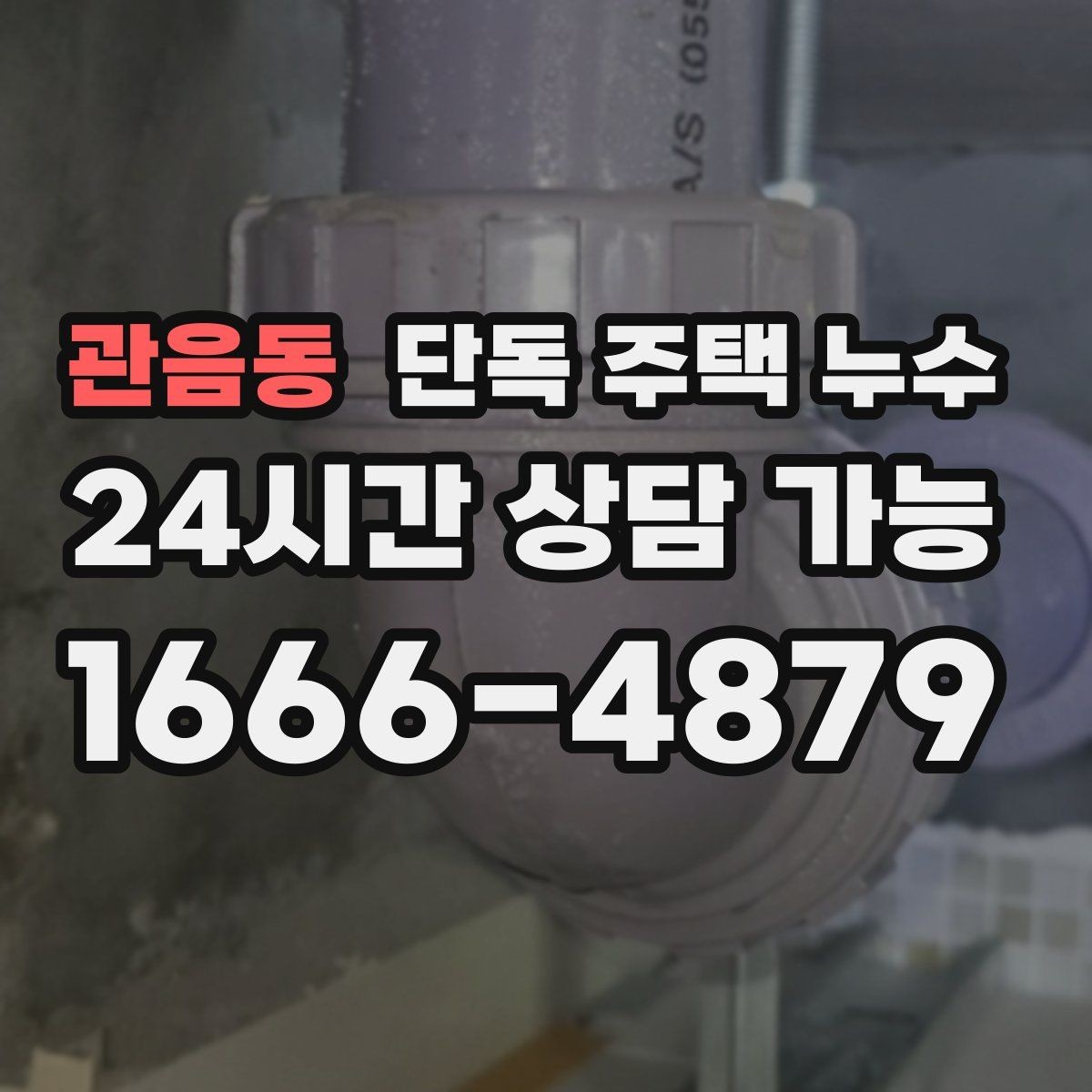 관음동 단독 주택 누수 세탁실 배수 주변이 축축할 때