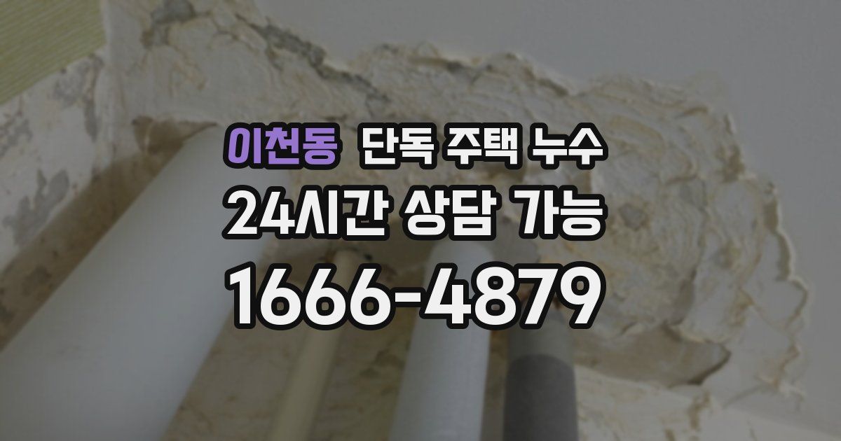 이천동 단독 주택 누수