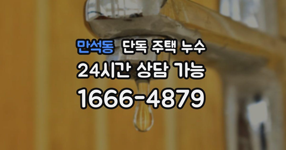 만석동 단독 주택 누수