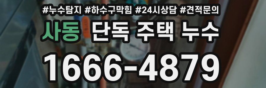 사동 단독 주택 누수