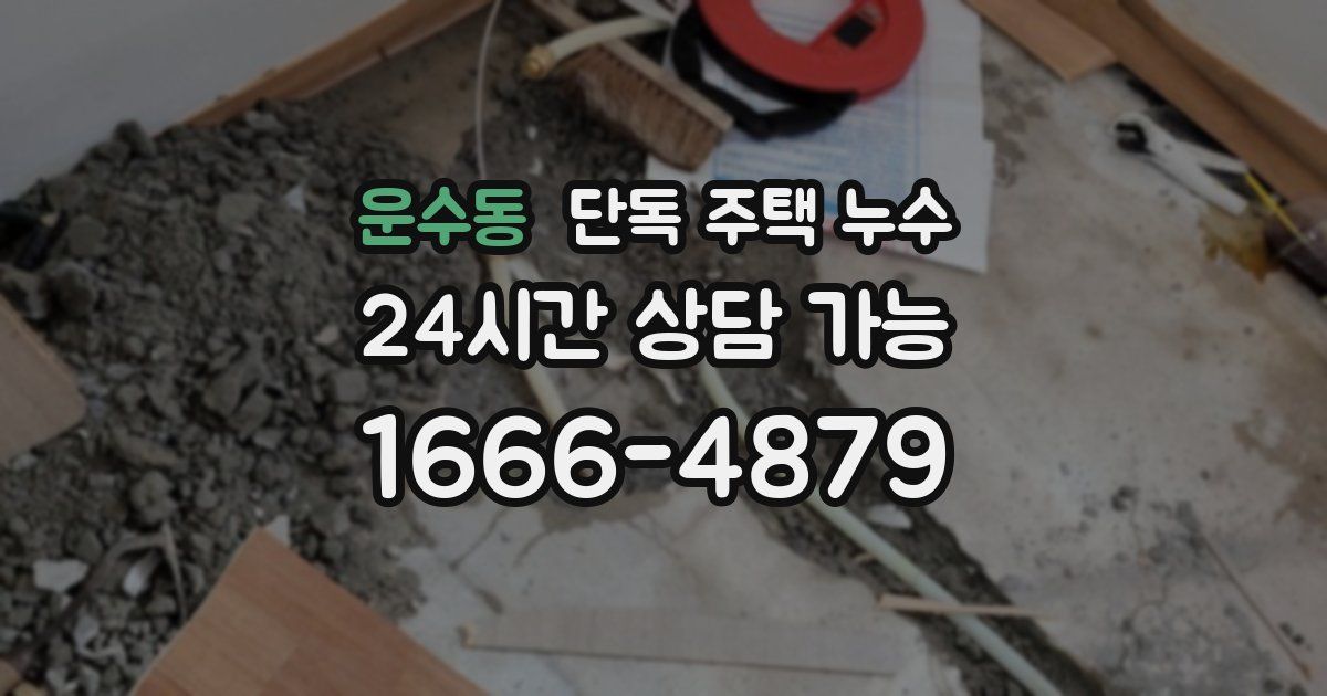 운수동 단독 주택 누수