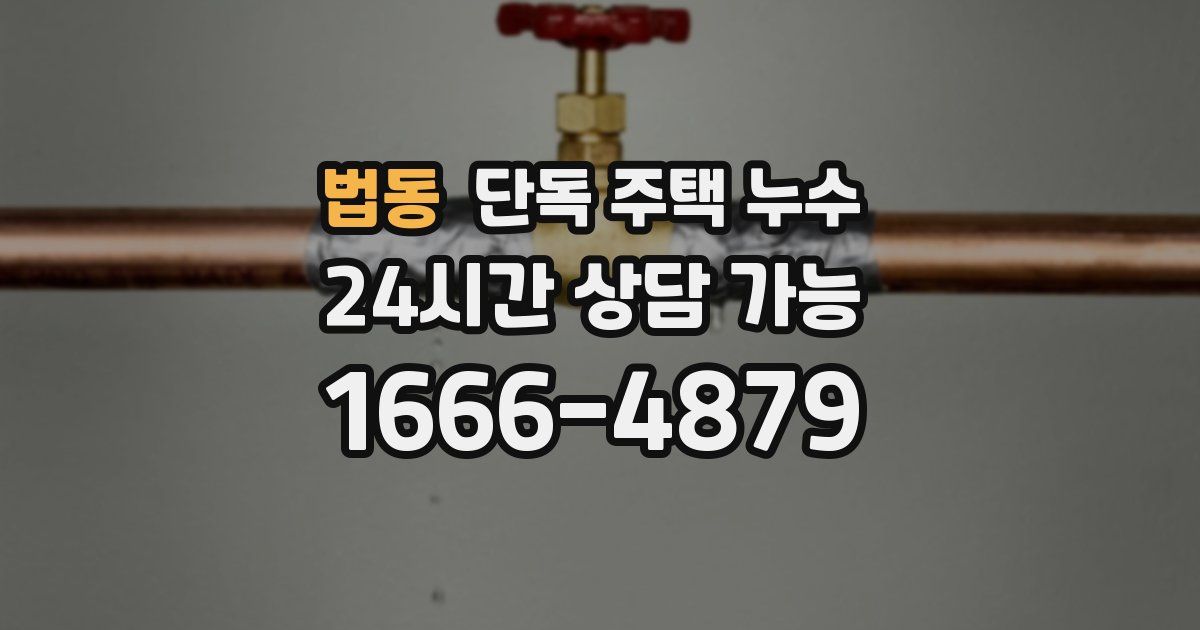 법동 단독 주택 누수