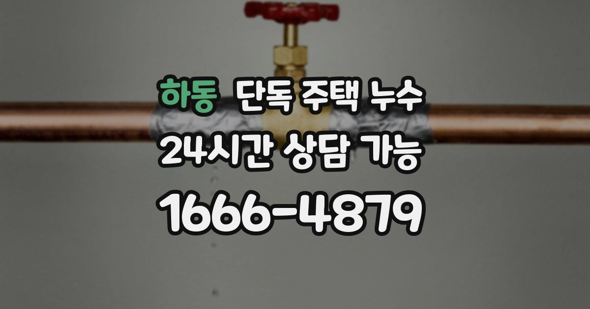 하동 단독 주택 누수