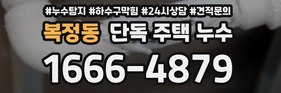 복정동 단독 주택 누수