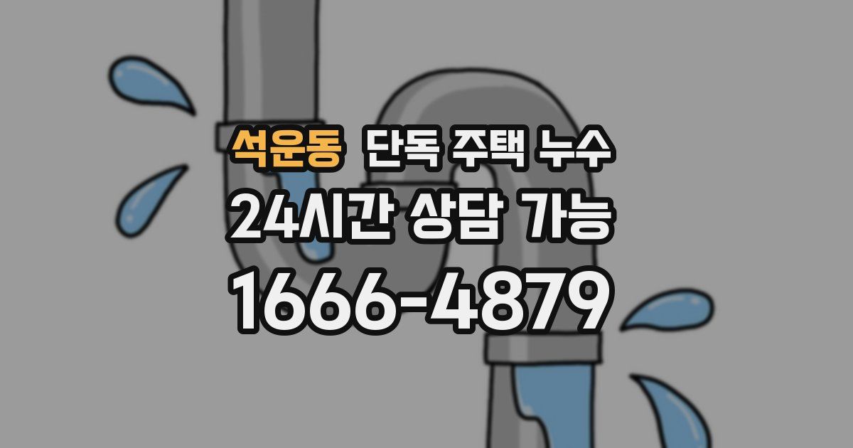 석운동 단독 주택 누수