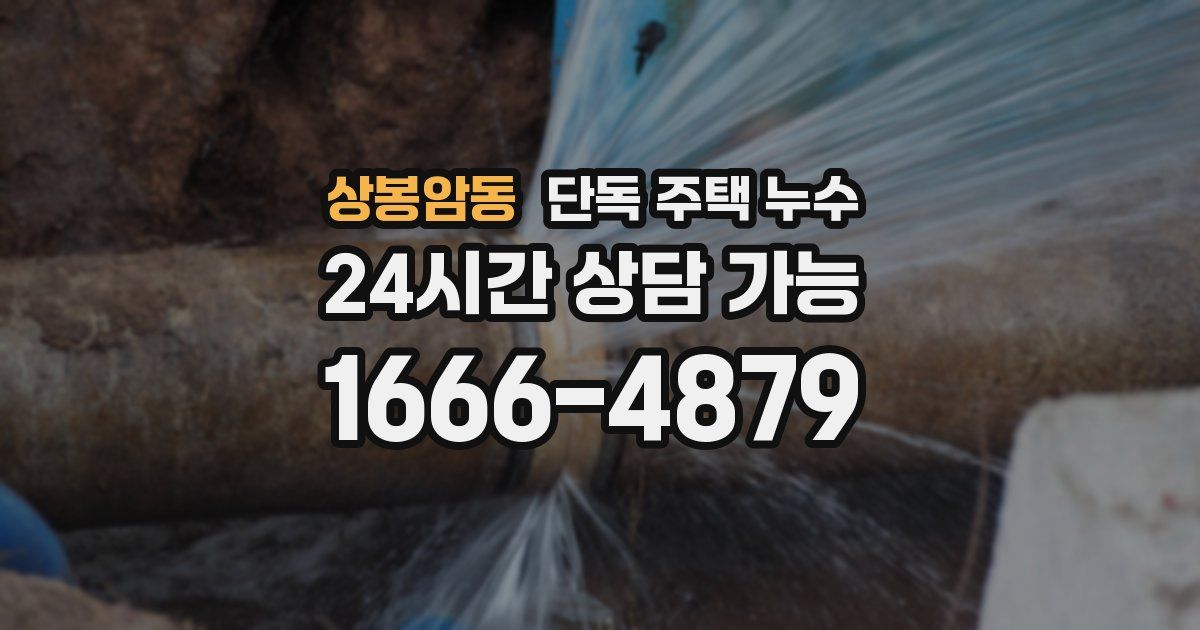 상봉암동 단독 주택 누수
