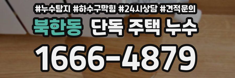 북한동 단독 주택 누수