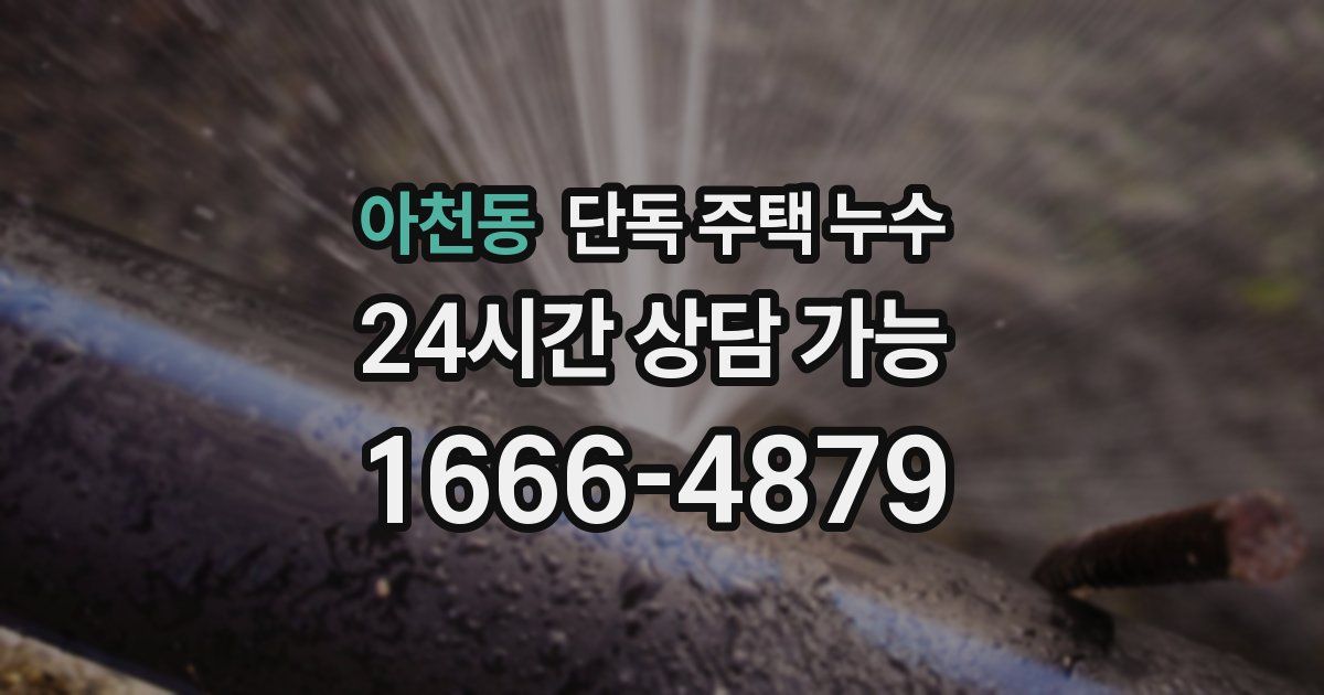 아천동 단독 주택 누수