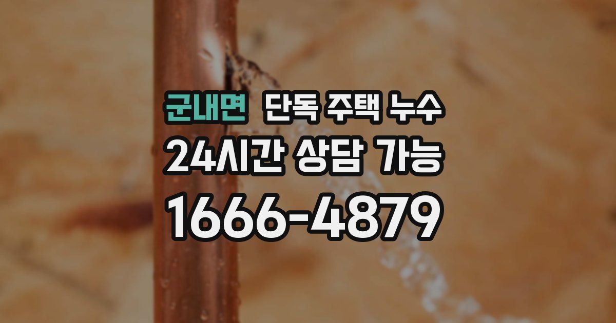 군내면 단독 주택 누수