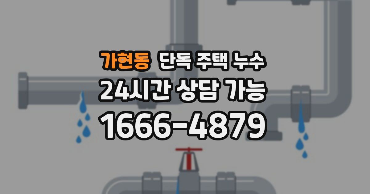 가현동 단독 주택 누수