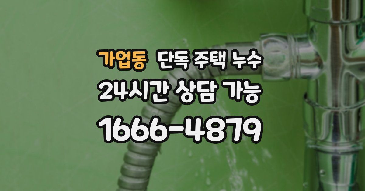 가업동 단독 주택 누수