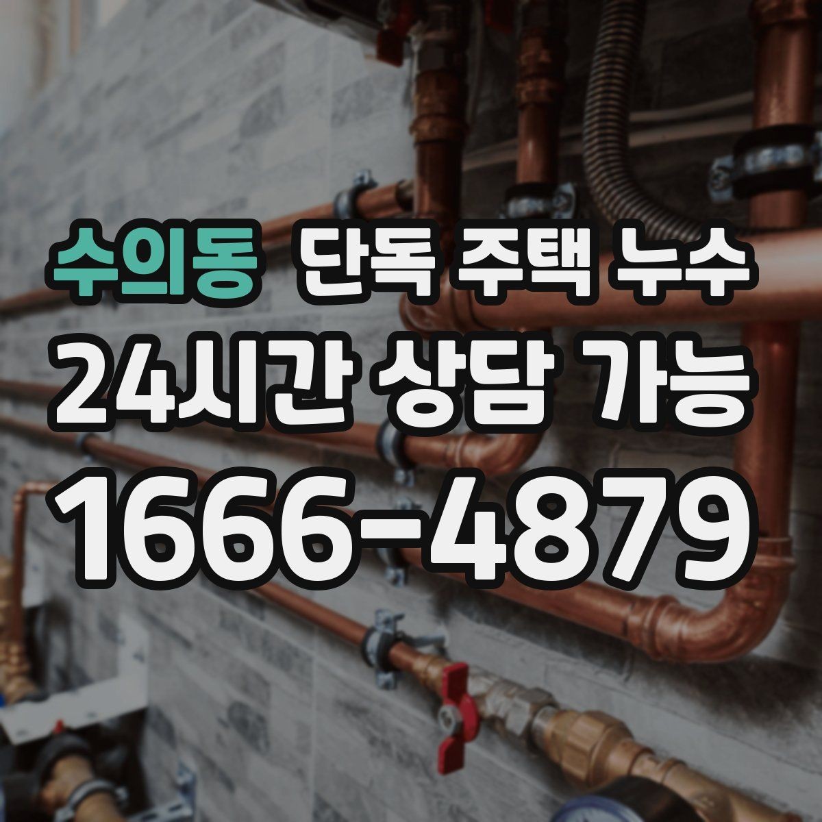 수의동 단독 주택 누수 외부 수전 동파 후 누수로 이어질 때