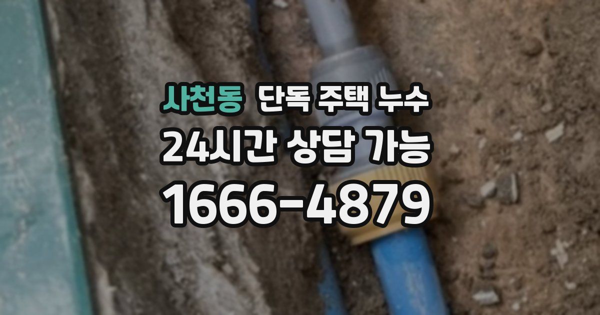사천동 단독 주택 누수