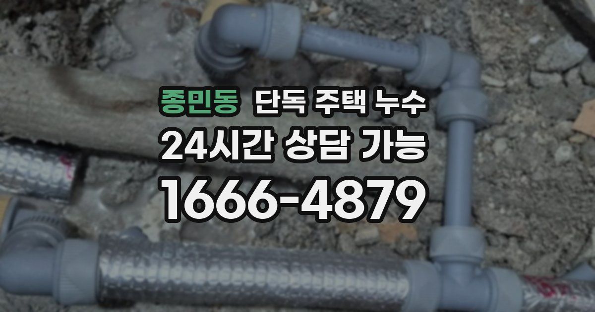 종민동 단독 주택 누수