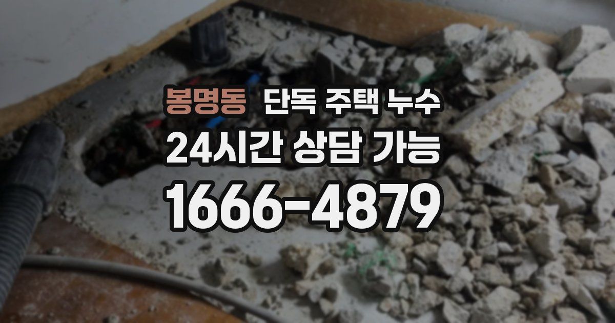 봉명동 단독 주택 누수