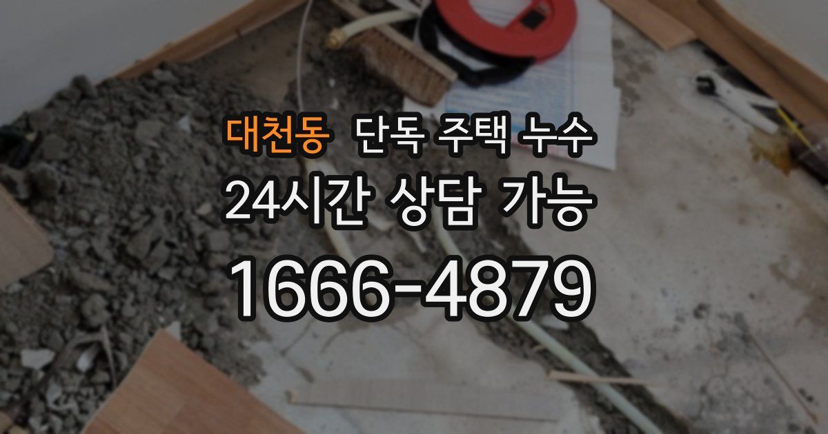 대천동 단독 주택 누수