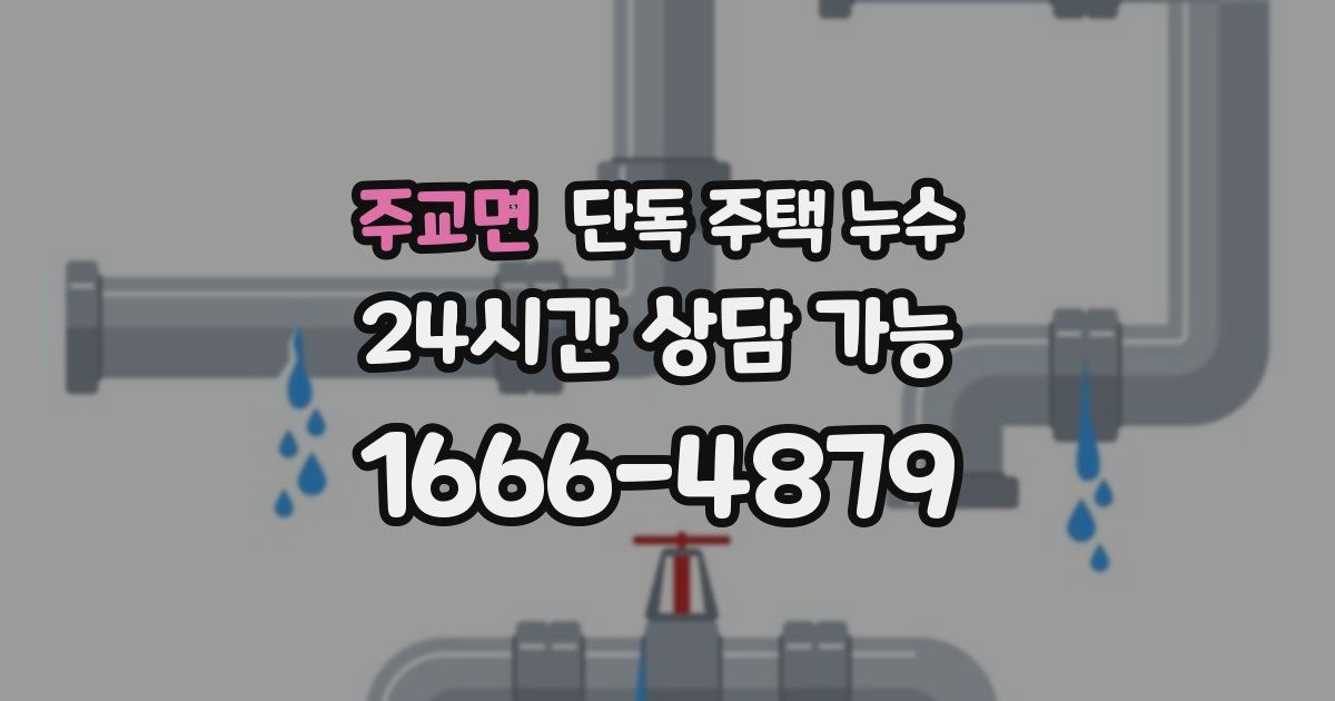 주교면 단독 주택 누수