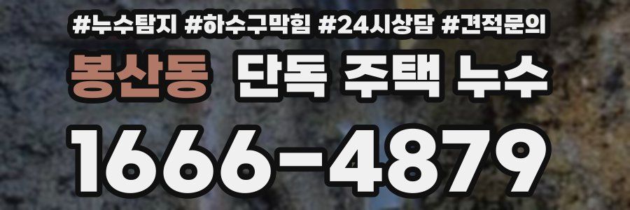 봉산동 단독 주택 누수