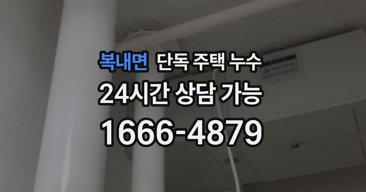 복내면 단독 주택 누수