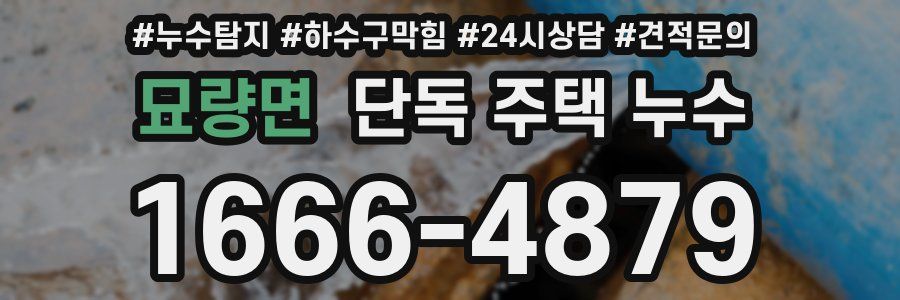 묘량면 단독 주택 누수