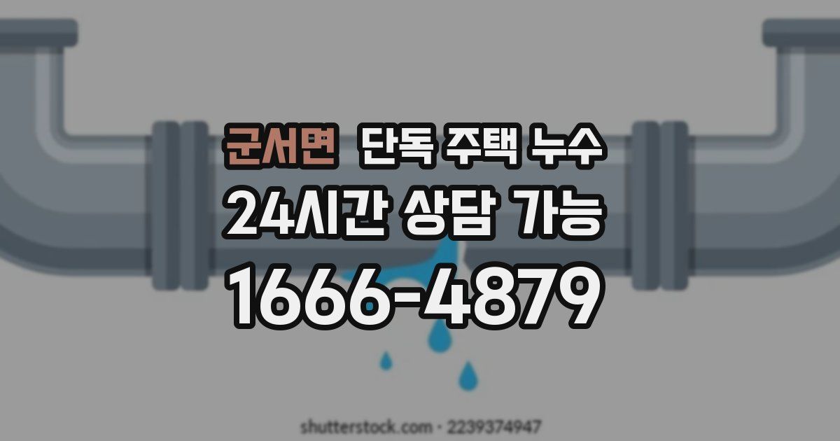 군서면 단독 주택 누수