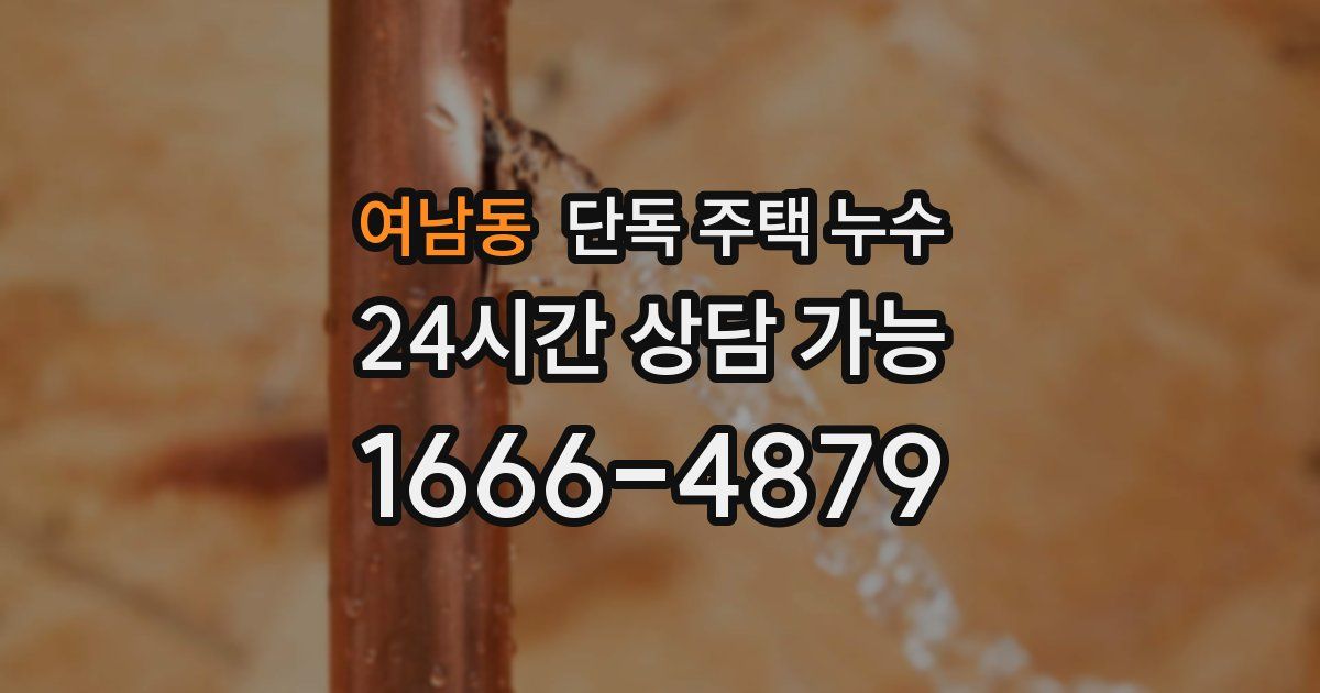 여남동 단독 주택 누수