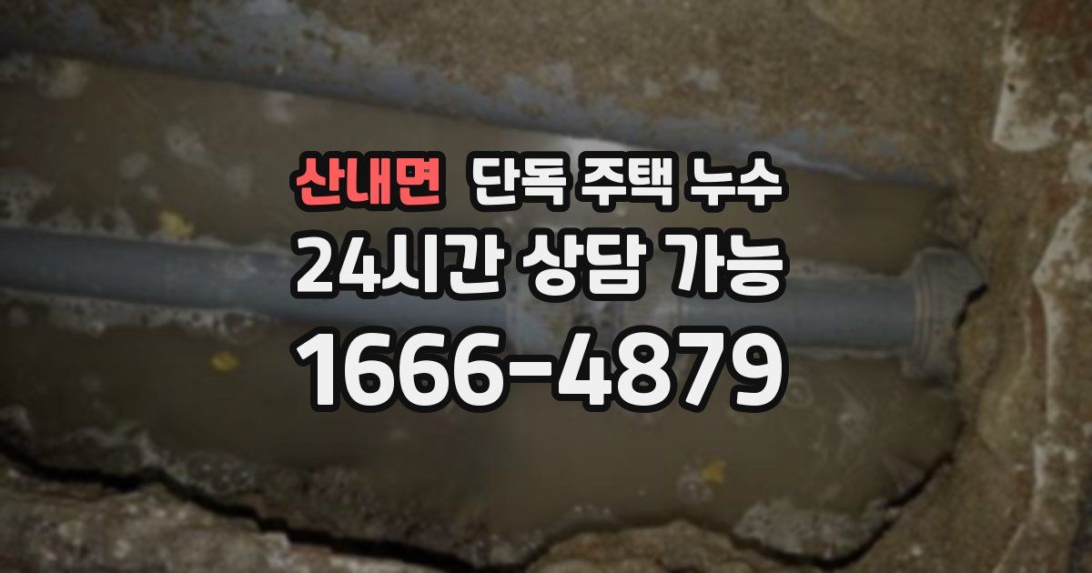 산내면 단독 주택 누수