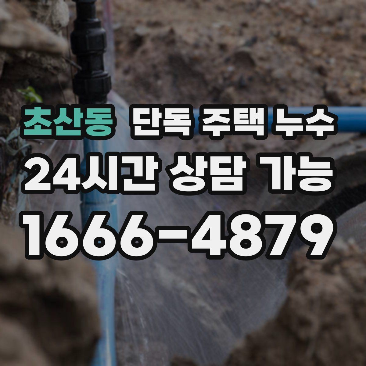 초산동 단독 주택 누수 우수관 주변에서 물자국이 생길 때