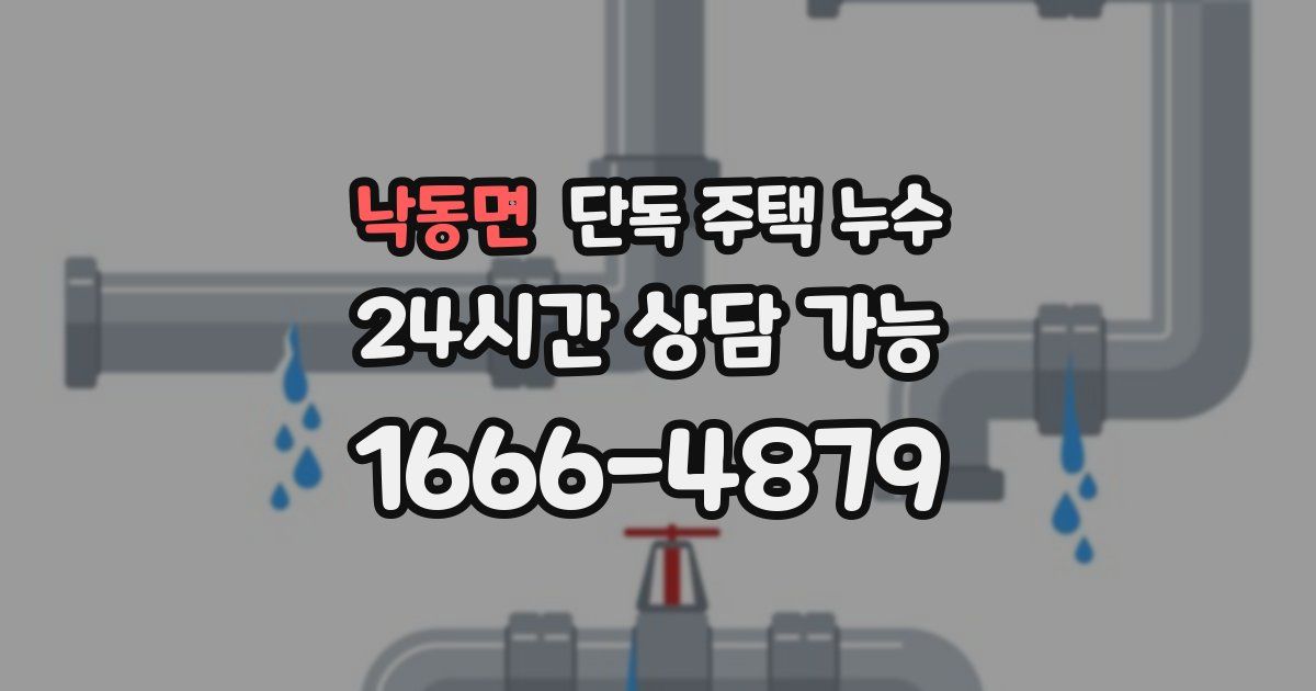 낙동면 단독 주택 누수