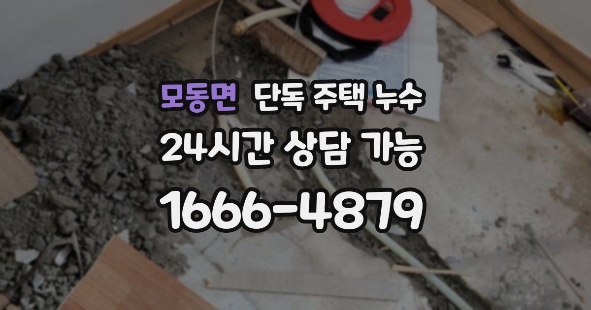 모동면 단독 주택 누수