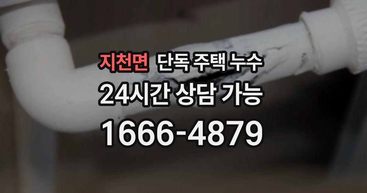 지천면 단독 주택 누수