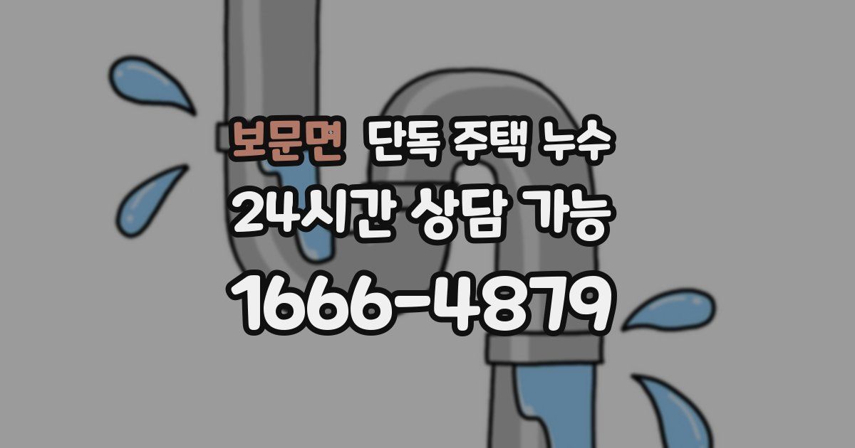 보문면 단독 주택 누수