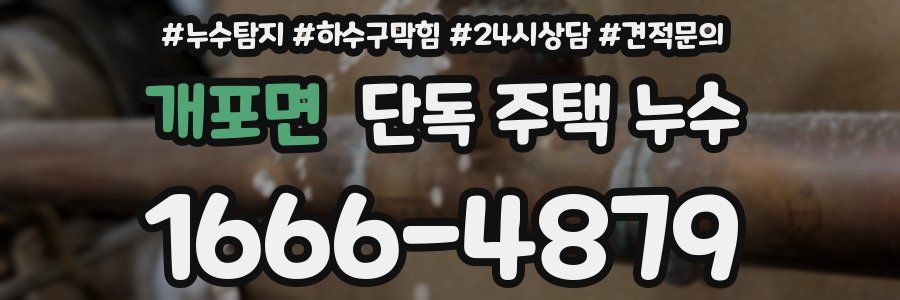 개포면 단독 주택 누수
