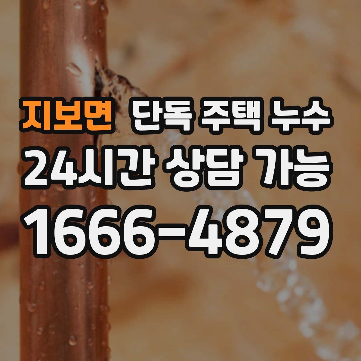 지보면 단독 주택 누수 외부 수전 동파 후 누수로 이어질 때