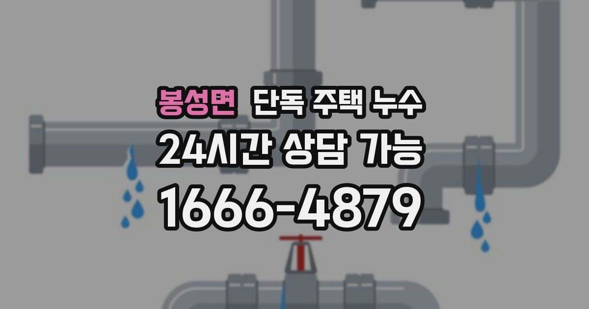 봉성면 단독 주택 누수