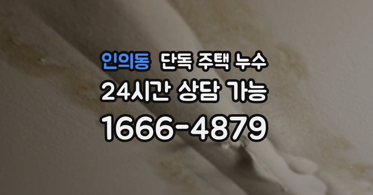 인의동 단독 주택 누수