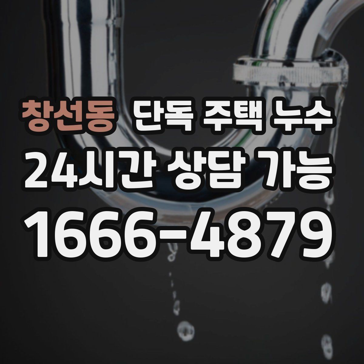 창선동 단독 주택 누수 다용도실 바닥 물 고임 원인 찾기