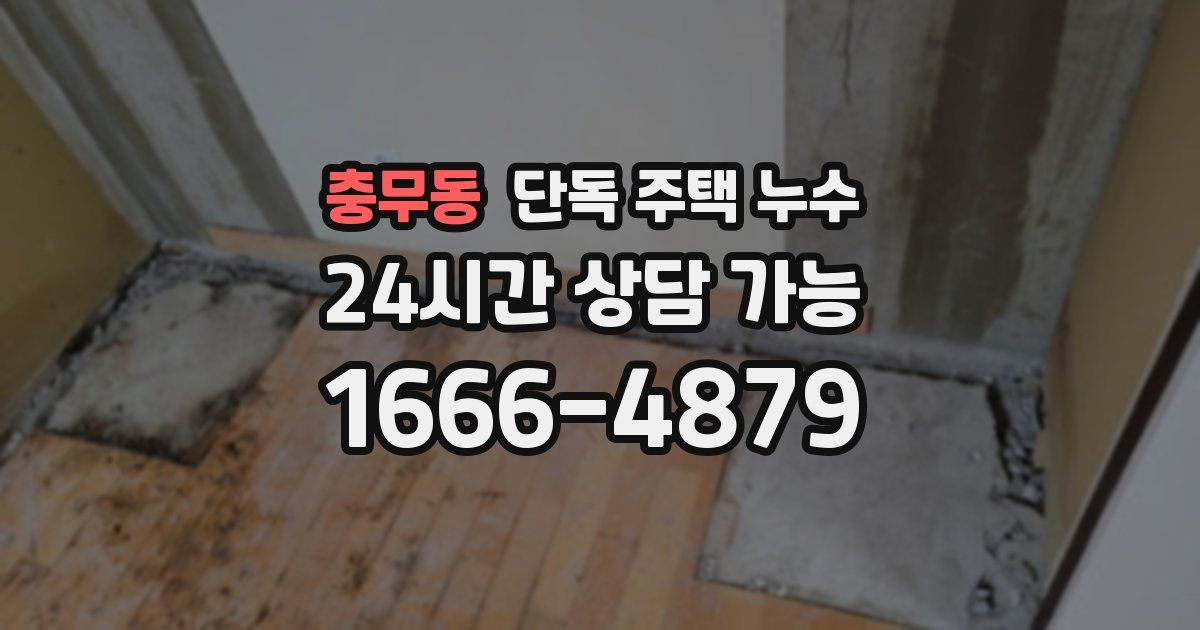 충무동 단독 주택 누수