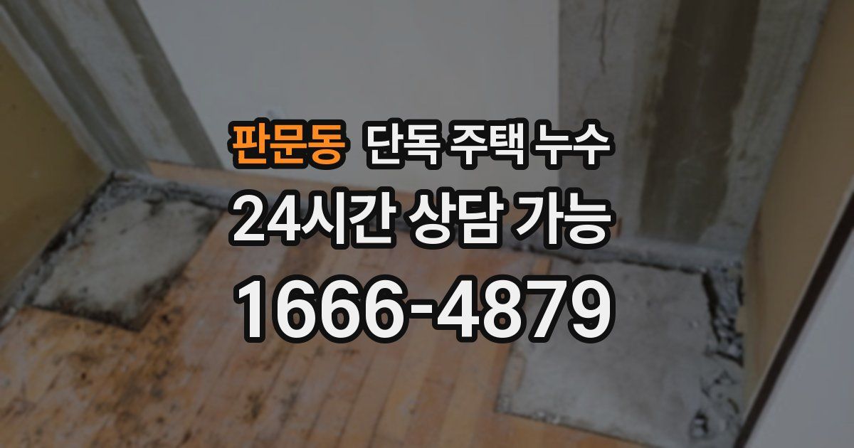 판문동 단독 주택 누수