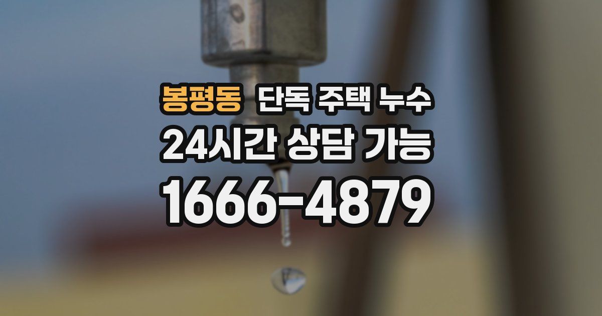 봉평동 단독 주택 누수