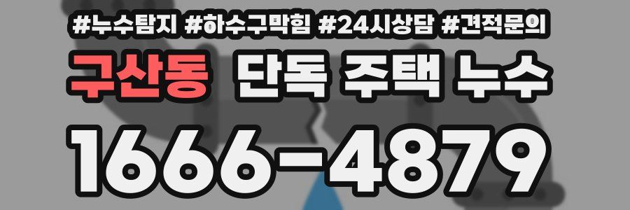 구산동 단독 주택 누수