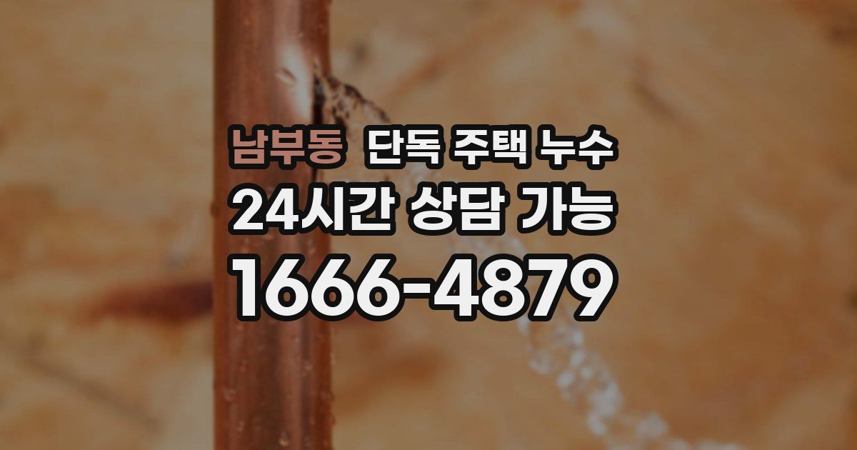 남부동 단독 주택 누수