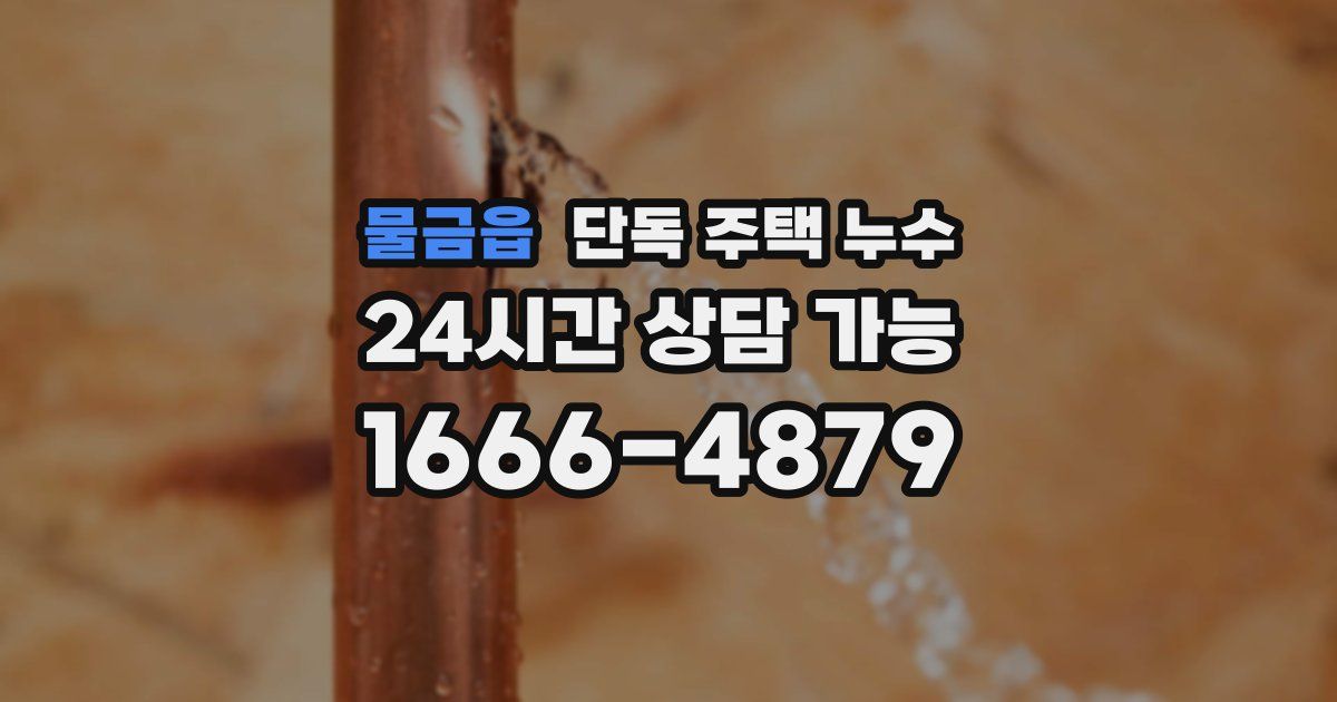 물금읍 단독 주택 누수