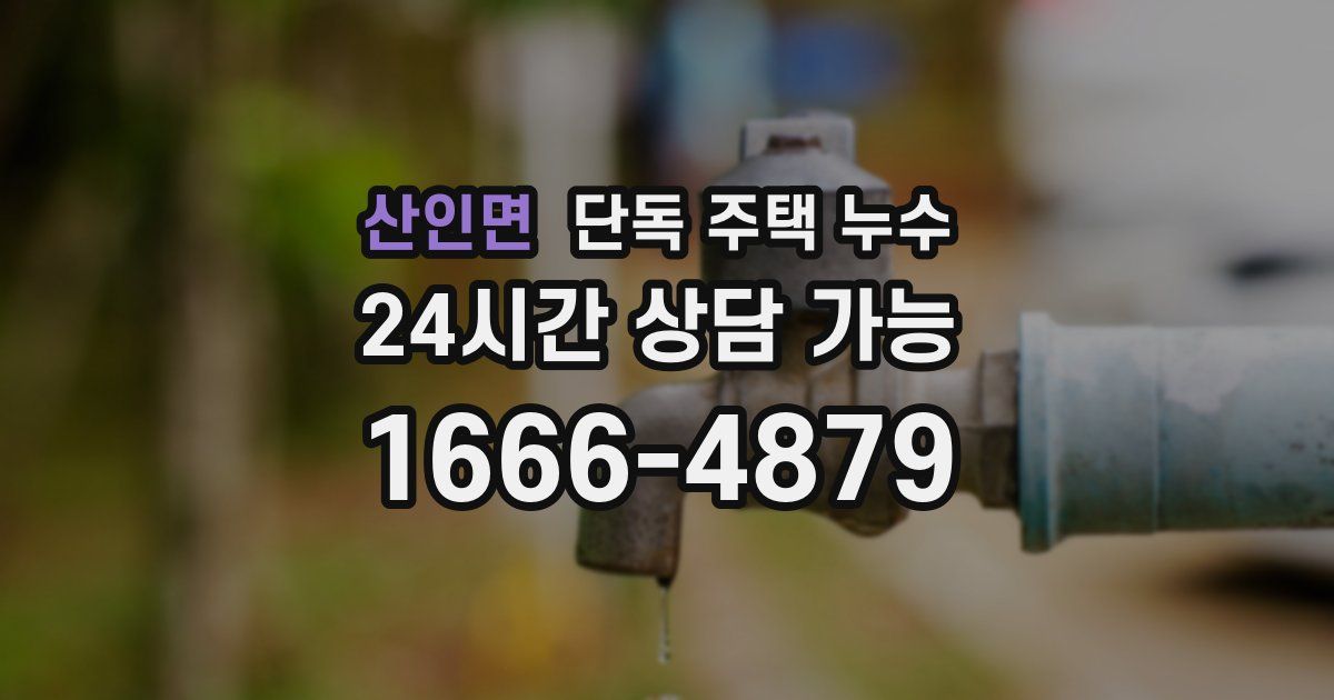 산인면 단독 주택 누수