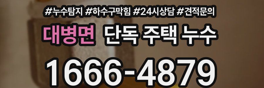 대병면 단독 주택 누수