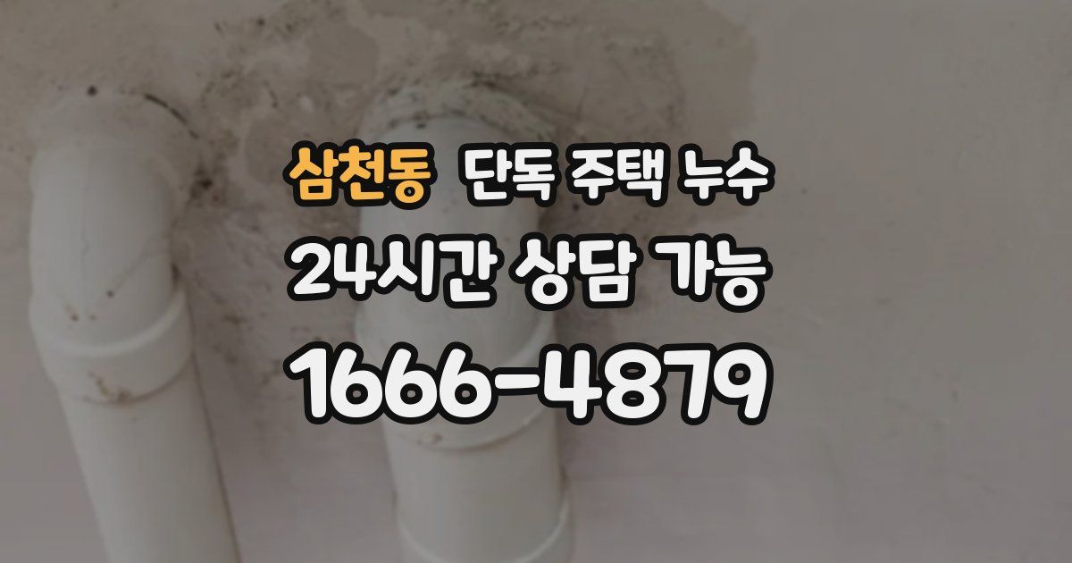 삼천동 단독 주택 누수