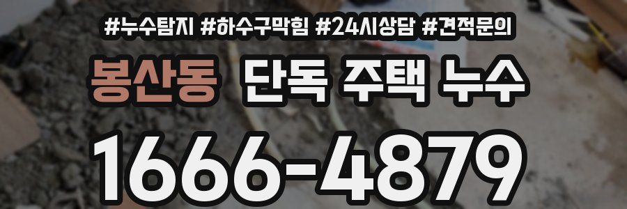 봉산동 단독 주택 누수