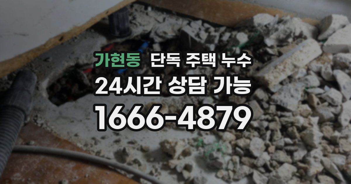 가현동 단독 주택 누수