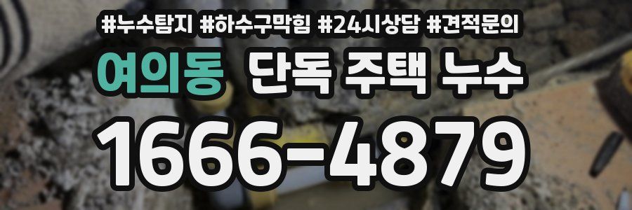 여의동 단독 주택 누수